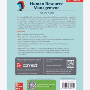 Human Resource Management 9th Edition Text and Cases by K Aswathappa back cover with book details