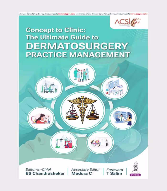 Dermatosurgery Practice Management book cover – a comprehensive guide from concept to clinic for dermatologists and dermatosurgeons